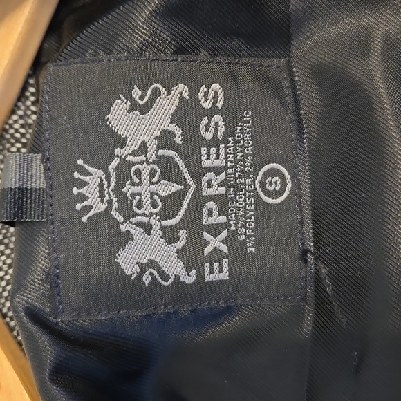 Express Mens Wool Blend Full Zip Coat Jacket 90's sz S - Picture 6 of 9